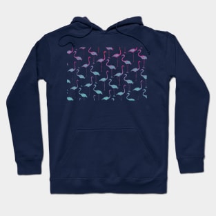 Pink blue flamingo art pattern-nature Hoodie